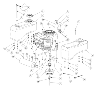 Briggs Engine Assembly 22hp Diagram and Parts List for Z-FORCE48 53AA5A7M710-53AA5A7M712 Cub Cadet Lawn Tractor